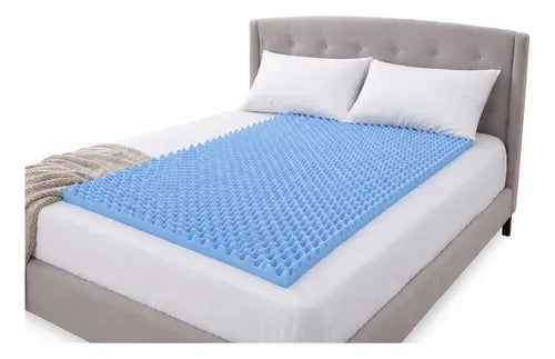 Colchón Cascarón Azul 5cm - en cama
